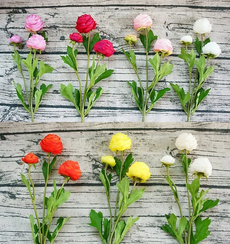1 шт., 3 головки, маленькие искусственные розы Ranunculus Asiaticus, искусственные цветы, шелковые искусственные цветы Флорес для дома, свадебные украшения, пионы (art.: 3920ceb2ae015) - 3920ceb2ae015