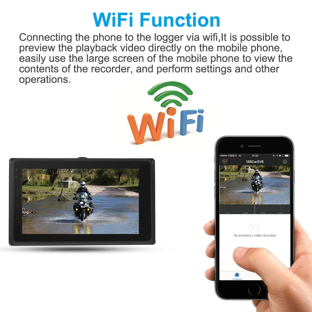 Fodsports 3 дюймов повышен T2 Wi-Fi Видеорегистраторы для мотоциклов 1080P видео Регистраторы Водонепроницаемый Камера с проводным контроллером Dash Cam