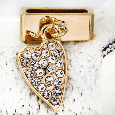 Crystal Heart Gold Кристалл юкам Сердце Любовь Дерево жизни болтаются белый серый черный оранжевый кисточкой кулон слайд талисманы хранитель для браслета ювелирных изделий - Окраска металла: Crystal Heart Gold