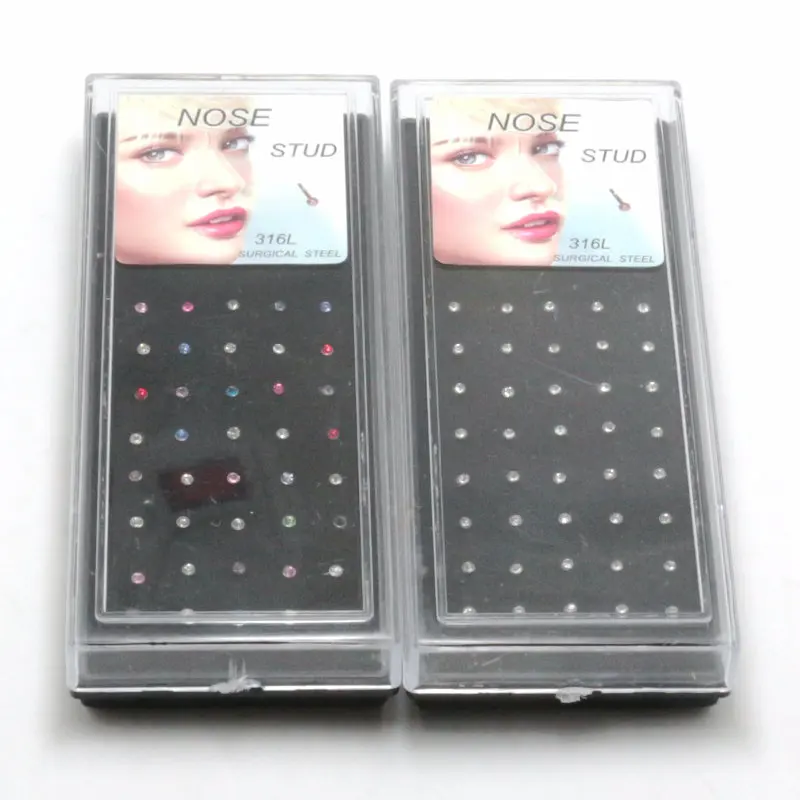 40 шт./упаковка кольцо Стразы для пирсинга носа 2 цвета | Украшения и аксессуары