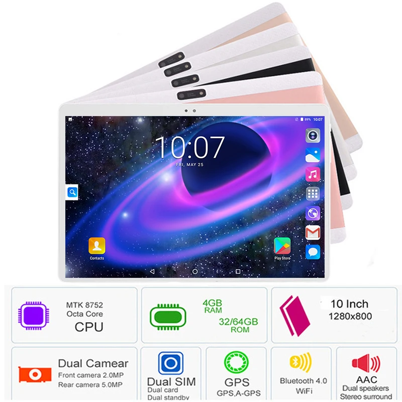 Новинка 2019 Google Play Store Android 8 0 OS 10 дюймов 4G FDD LTE планшет 4 Гб ОЗУ 64 ПЗУ 1280*800 IPS две sim