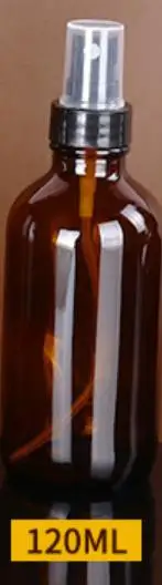 10PCS/Lot Amber Glass Essential Oil Spray Bottles Mist Sprayer Container Travel Refillable Bottle Transparent Brown 15-500ml - Color: Brown 120ML