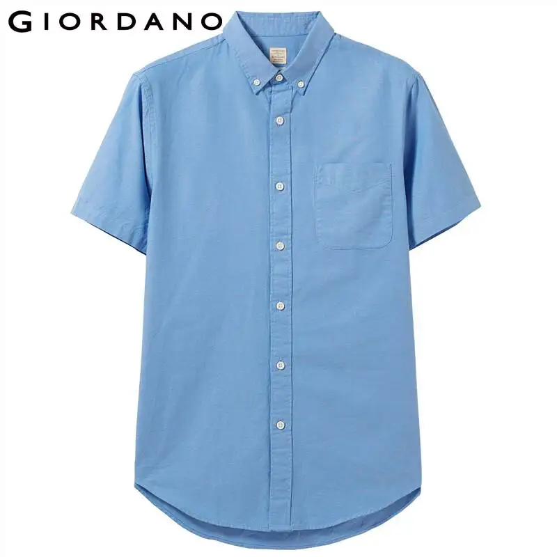 Giordano Для мужчин рубашка без застежек остроносые свободная футболка с коротким