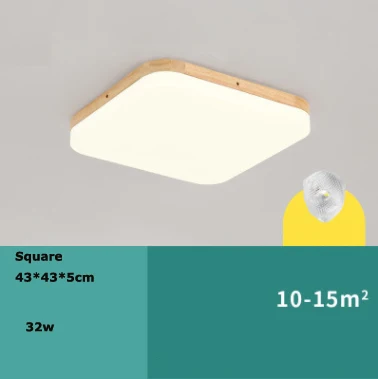 square Светодиодный скандинавский деревянный железо акрил круглый квадратный прямоугольник 5 см Высота люстра светильник ing светодиодный светильник для фойе спальни - Цвет абажура: square