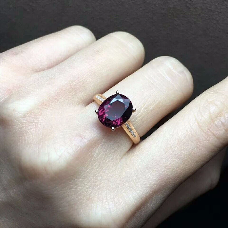 Кольцо из 100% 18-каратного золота с натуральным турмалином и бриллиантами