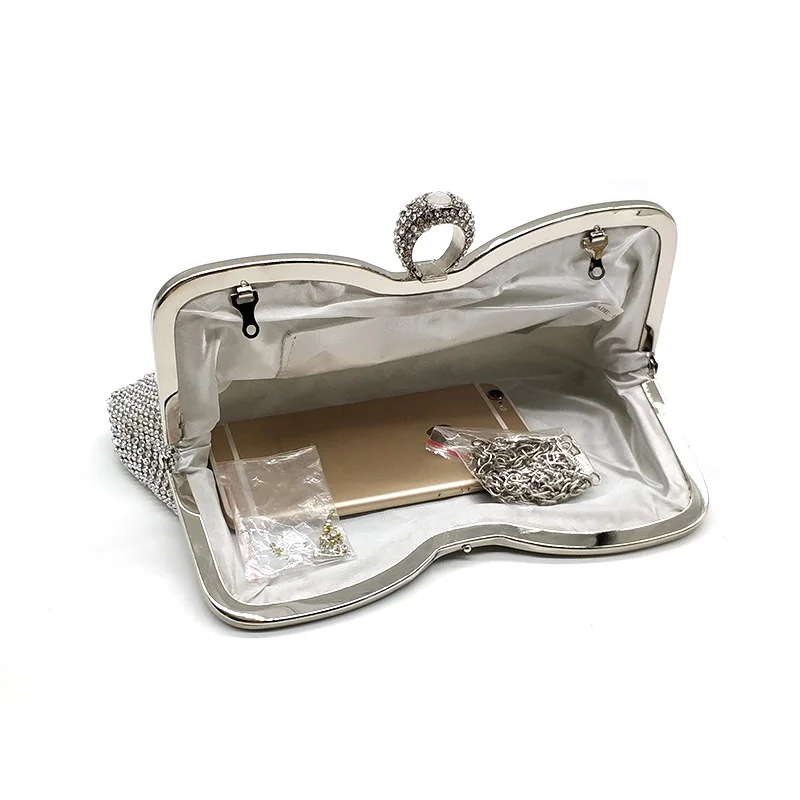 Женские кошельки блестящие Клатчи через плечо Сумка с кристаллами свадебные
