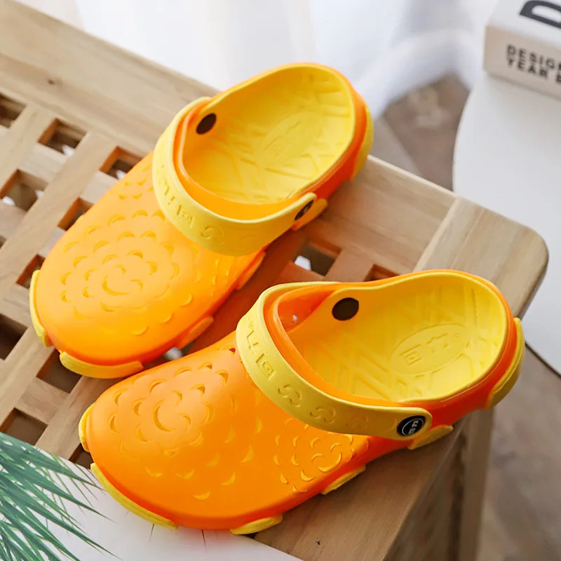 kids Mules& Clogs summer boys girls sandals flat heel solid color breathable slippers children garden shoes
