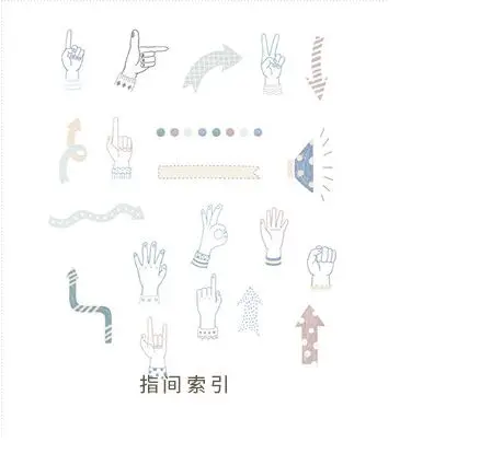 gesture index 60 шт./компл. зимнего гардероба в европейском и американском стиле для девочек дневник питания сказочный лес жест индекс Стикеры DIY планировщик для скрапбукинга Стикеры s - Цвет: gesture index