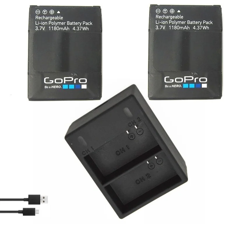 B package Аккумулятор Clownfish USB двойной порт зарядное устройство для Gopro hero 3 3+ AHDBT 301 302 зарядное устройство аксессуары для действий - Цвет: B package