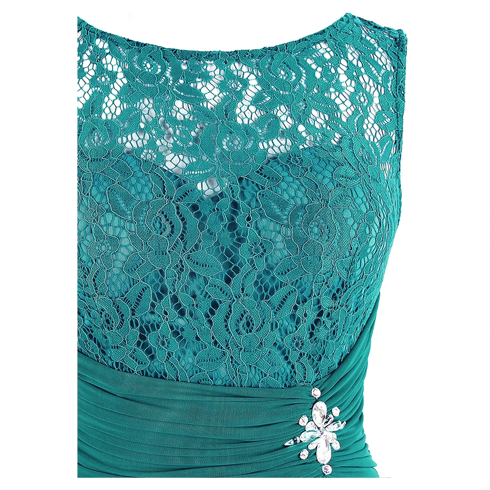 Angel fashions женские прозрачные вечерние наряды длинное Плиссированное кружевное