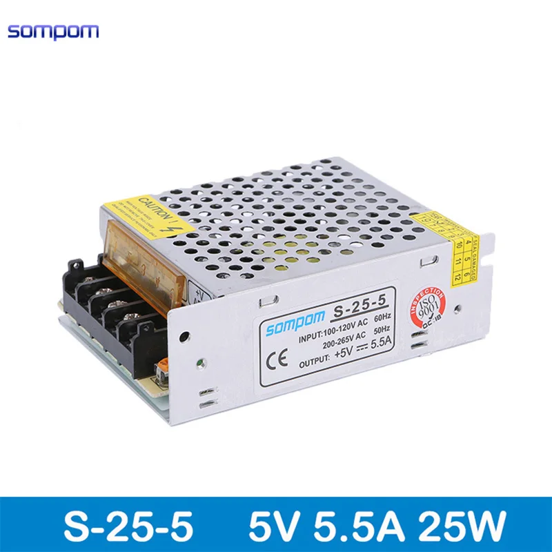Горячая продажа Мощность одиночный выход 5V 5.5A 25W импульсный источник питания с ROHS
