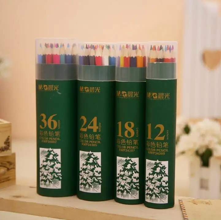 Фирменные Профессиональные цветные карандаши для рисования 12 18 24 36 цветов