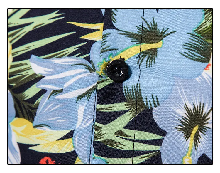 Мужская модель 2019 модная рубашка с коротким рукавом и цветочным принтом мужская