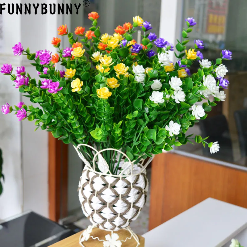 FUNNYBUNNY 5 шт Искусственные цветы на открытом воздухе красные устойчивые к