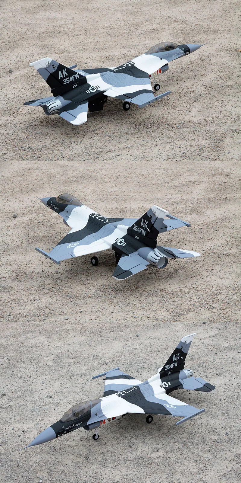 Freewing F16 70 мм EDF jet черный и белый цвет