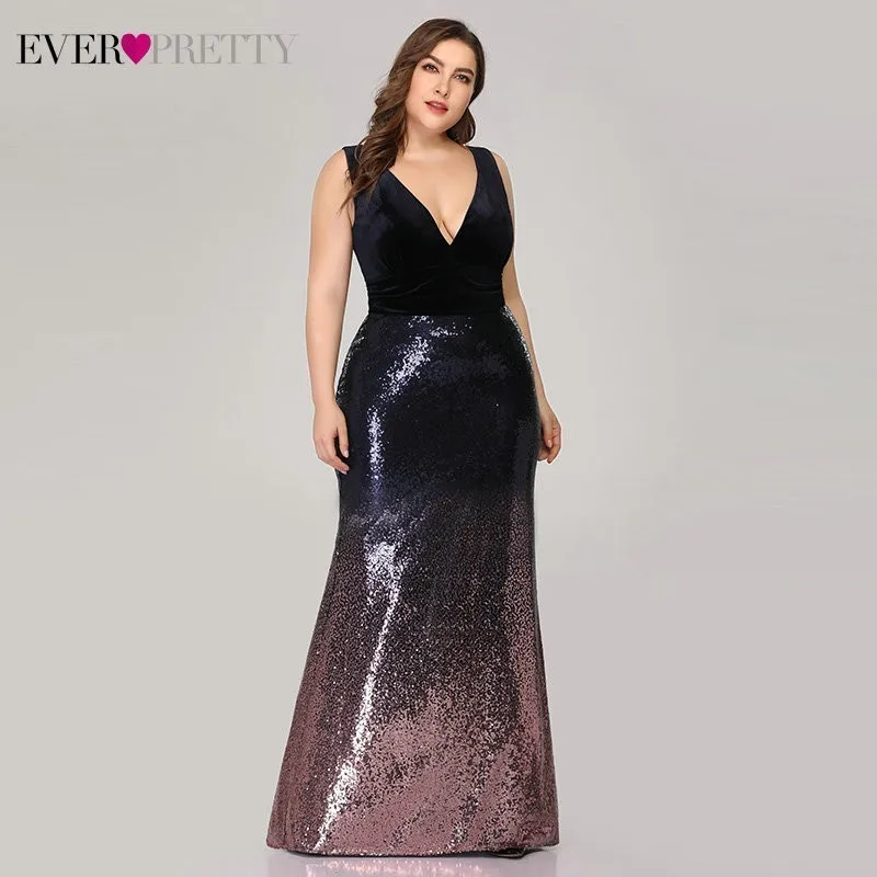 EZ07767DP Розовое платье русалки для выпускного вечера Ever Pretty EZ07767, сексуальные длинные вечерние платья без рукавов с v-образным вырезом, расшитые блестками бордового цвета, платья для выпускного вечера - Цвет: EZ07767DP