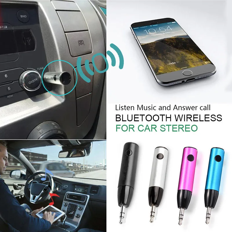 3,5 мм Горячая Громкая связь Bluetooth автомобильный аудио музыкальный адаптер приемник Jack беспроводной 3 цвета с микрофоном Aux кабель для динамика наушников