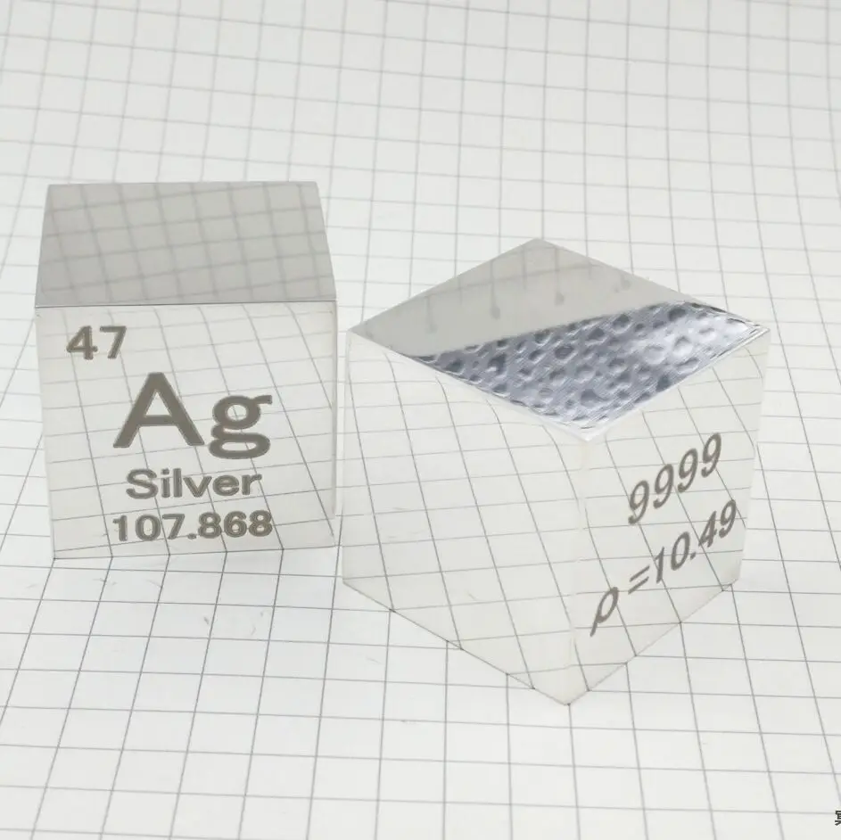 Металлический Argentum Ag Серебряный куб 1 дюймовый формат таблицы высокой чистоты