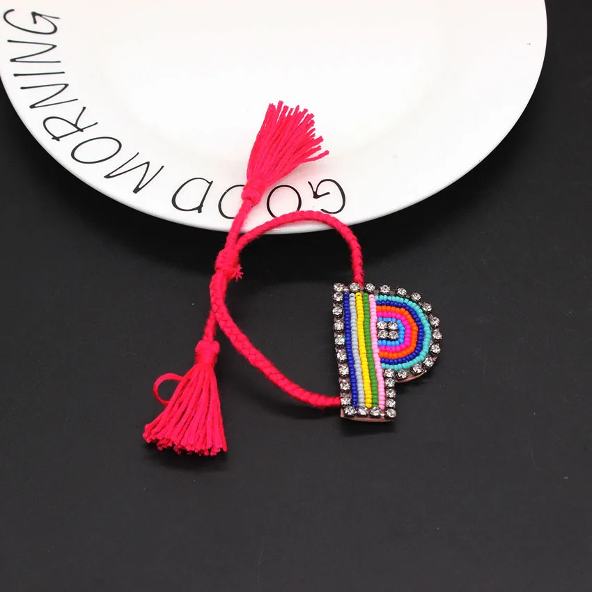 new Handmade Bib Beads Luxury Weave Colorful Bohemian Geneva Charms Bracelet Vintage Ethic Cotton Bracelets 800