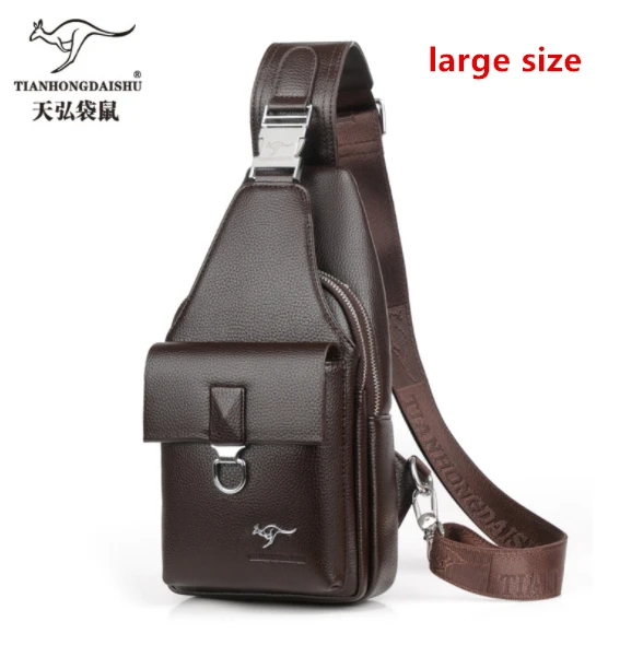 brown large 301 Мужская повседневная сумка через плечо из искусственной кожи, Мужская Дорожная сумка-мессенджер, сумка для IPAD с разъемом для наушников, нагрудная сумка, мужская сумка, нагрудные сумки - Цвет: brown large 301