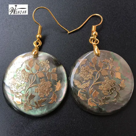 Серьги-подвески W58718 из перламутра