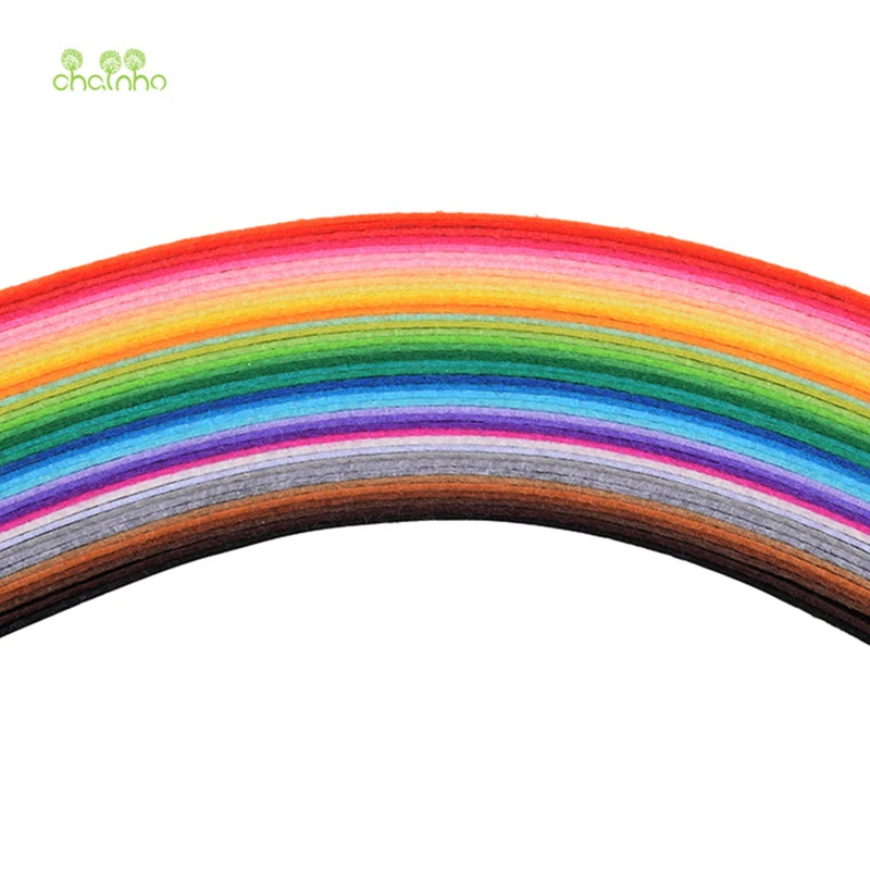 Chainho-tela de fieltro de 1mm de espesor, mezcla de 40 unids/lote, pa&ntilde;o de poli&eacute;ster no tejido/decoraci&oacute;n del hogar para coser mu&ntilde;ecas y manualidades 20x20cm/Unid-0
