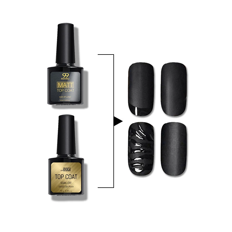 Mshing 8 мл матовое верхнее покрытие и базовый гель для нанесения основания УФ