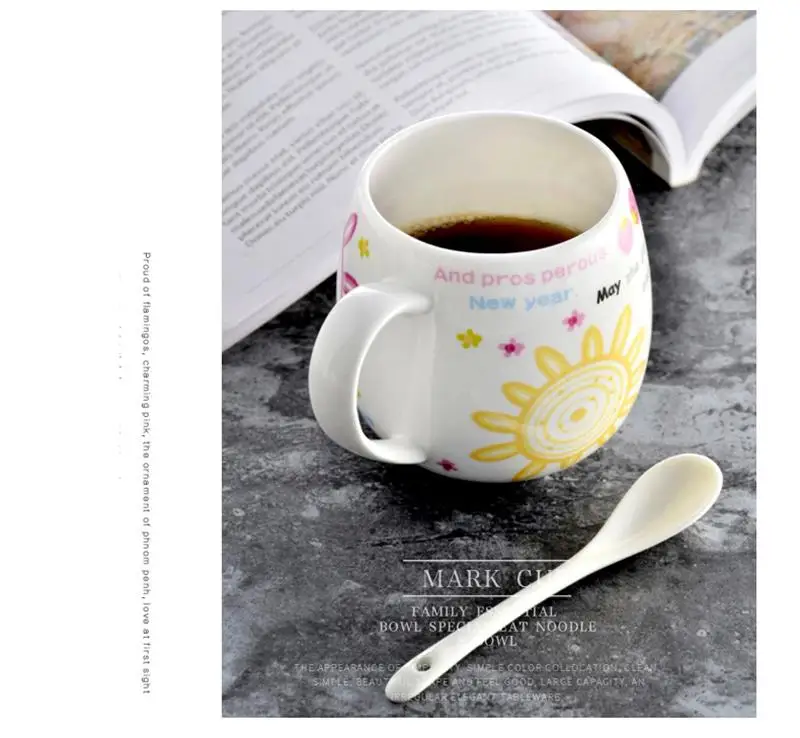 Креативная кружка Cute Bone china 430 мл Подарочная кофейная керамическая картонная