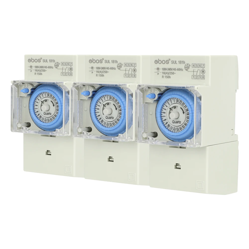 new arrival built-in battery SUL181H mechanical timer 100-24V 24 hours time switch with 48 times on/off time set unit 30 mins