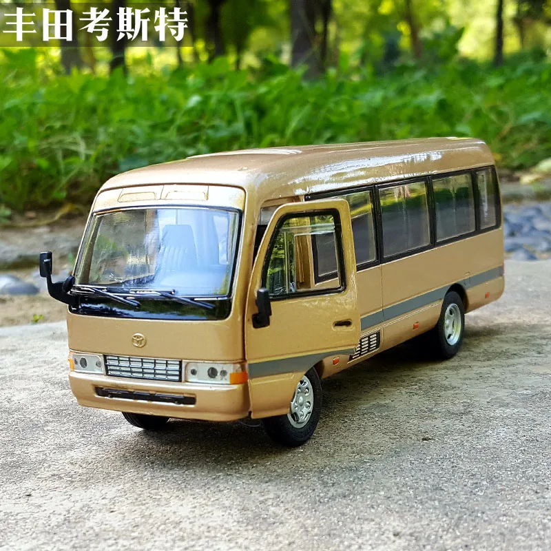 1:32 Масштаб литая под давлением металлическая модель автомобиля для TOYOTA Coaster Government affairs автобус Коллекция Модель автомобиля звук и светильник игрушки автомобиль