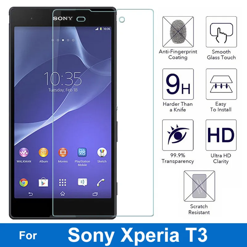Для Sony Xperia T3 защита экрана 2.5D 9H взрывозащищенное Закаленное стекло Защитная