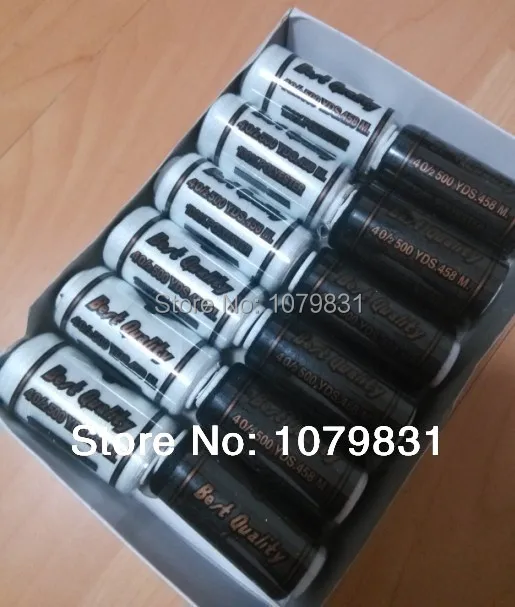 Бесплатная доставка черный и белый цвета полиэстер швейная нить машина/нитки для