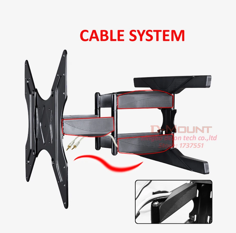 2"-55" 6 arm full motion tv настенное крепление 45 кг выдвижной поворотный жк плазменный ТВ кронштейн ЖК настенное крепление led пластиковая крышка