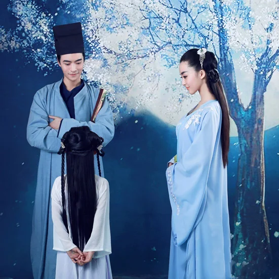 Si Shui Nian Hua/семейный костюм для мамы папы и дочки комплект родителей детей Hanfu