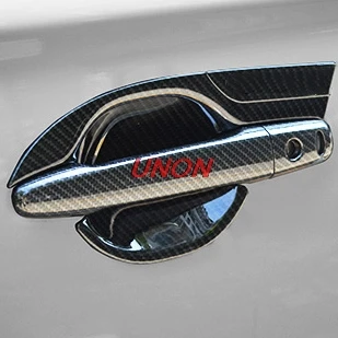 Unon для Mitsubishi Outlander 2013 2014 2015 2016 2017 углеродное волокно хромированная дверная ручка