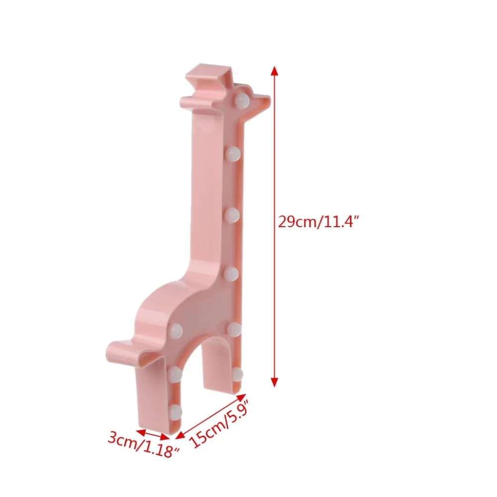 3D Настольная лампа с изображением жирафа 9 светодиодных ламп на батарейках
