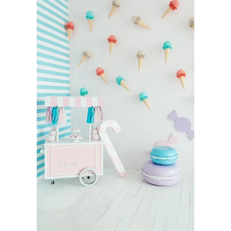 

Vinyl Photography Backdrops cartoon ice cream newborn Children Birthday Party Photo Backgrounds for Photography studio