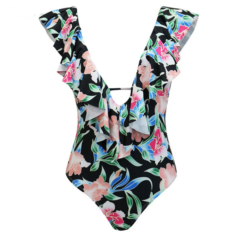 2019 сексуальный слитный купальник с оборками женская одежда для плавания пуш ап