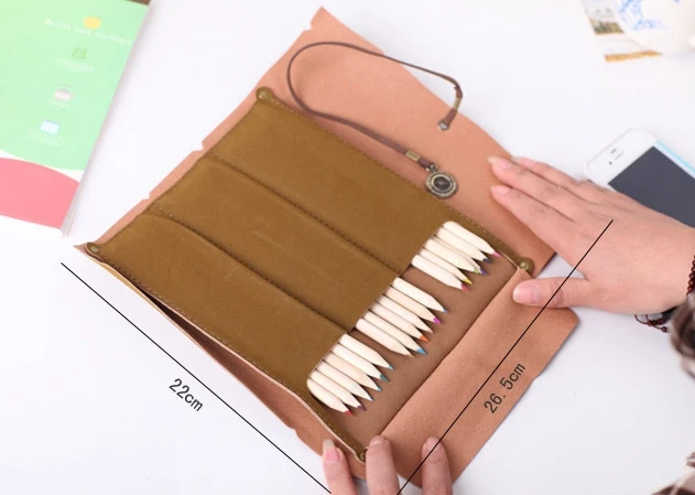 Ретро винтажный пиратский свернутый чехол карандаш из искусственной кожи с