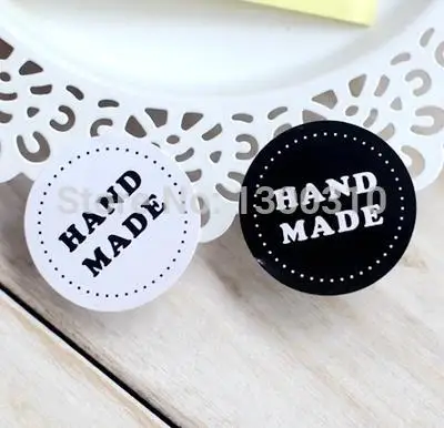 200 шт./лот декоративные наклейки черно белые 2 вида цветов круглые Ручная работа