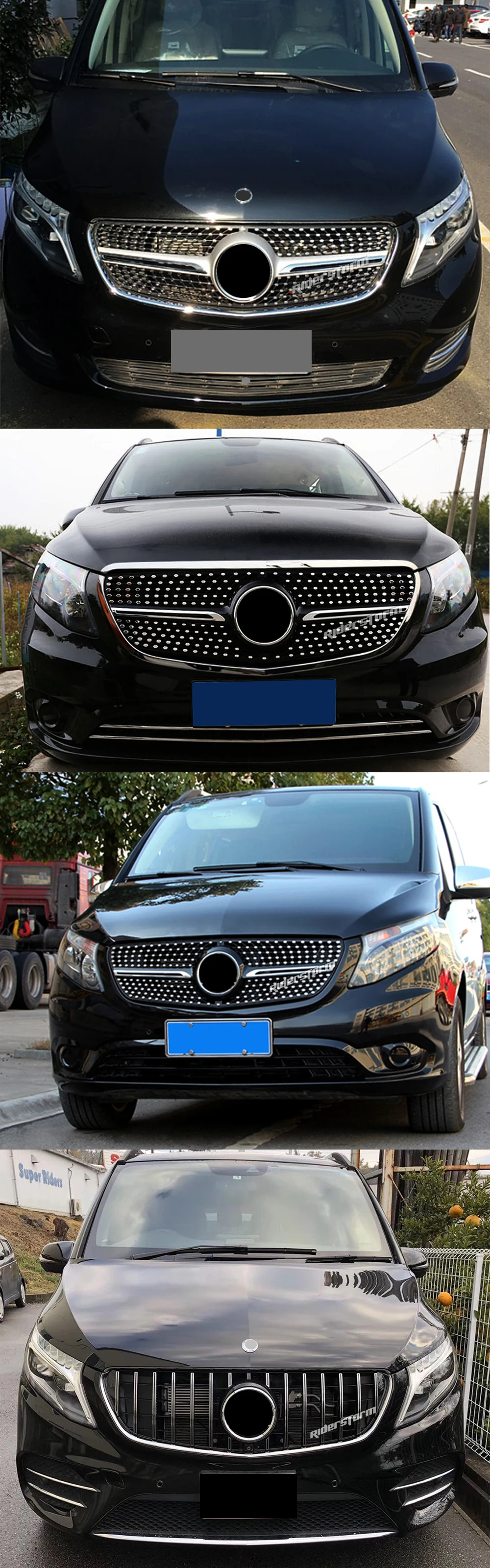 Алмазная решетка для V класса W447 Алмазная решетка для V260 сетка гоночный Алмазный передний бампер автомобильный аксессуар вентиляционное отверстие