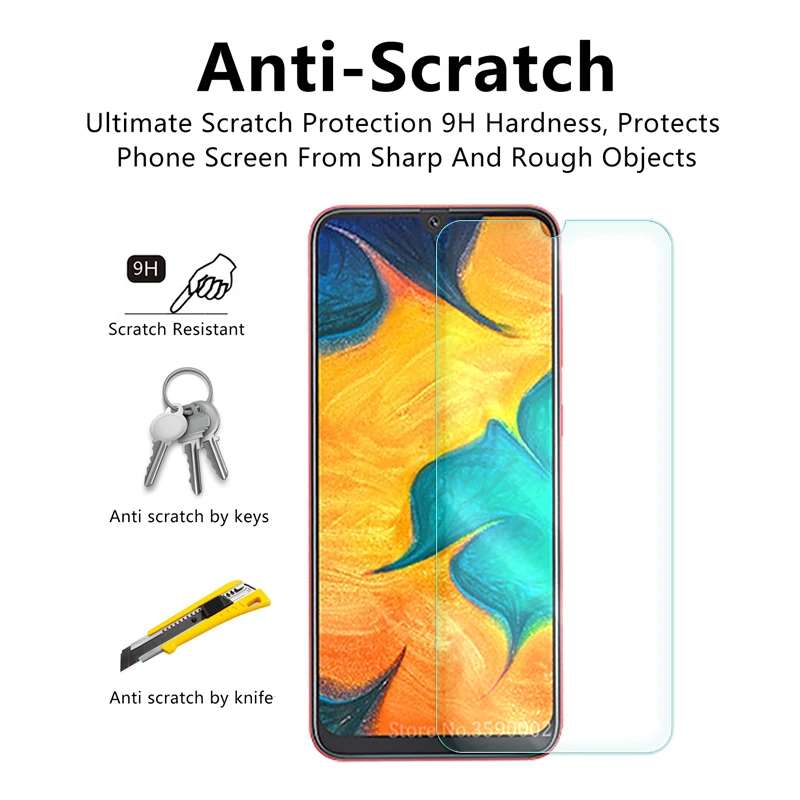 Защитное стекло для Samsung A50 A30 закаленное Передняя пленка телефона Galaxy M30 M20 M10 Glas