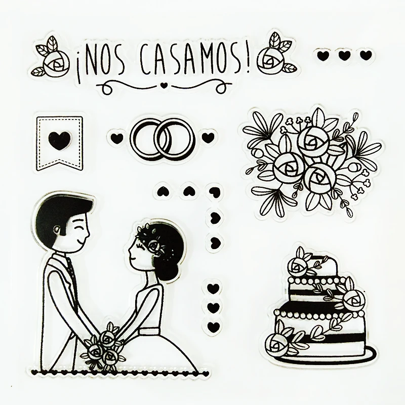 

YLCS214 Lover Silicone Clear Stamps For Scrapbook DIY Album Paper Cards Decoration Embossing Folder Craft Rubber Stamp 10*10cm
