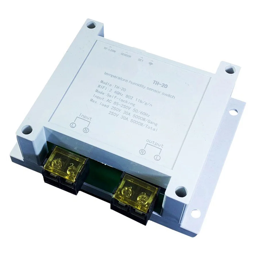 Single Switch WiFi управление 30A большой ток умный переключатель измерения температуры и влажности монитор управления Лер домашней автоматизации - Цвет: Single Switch