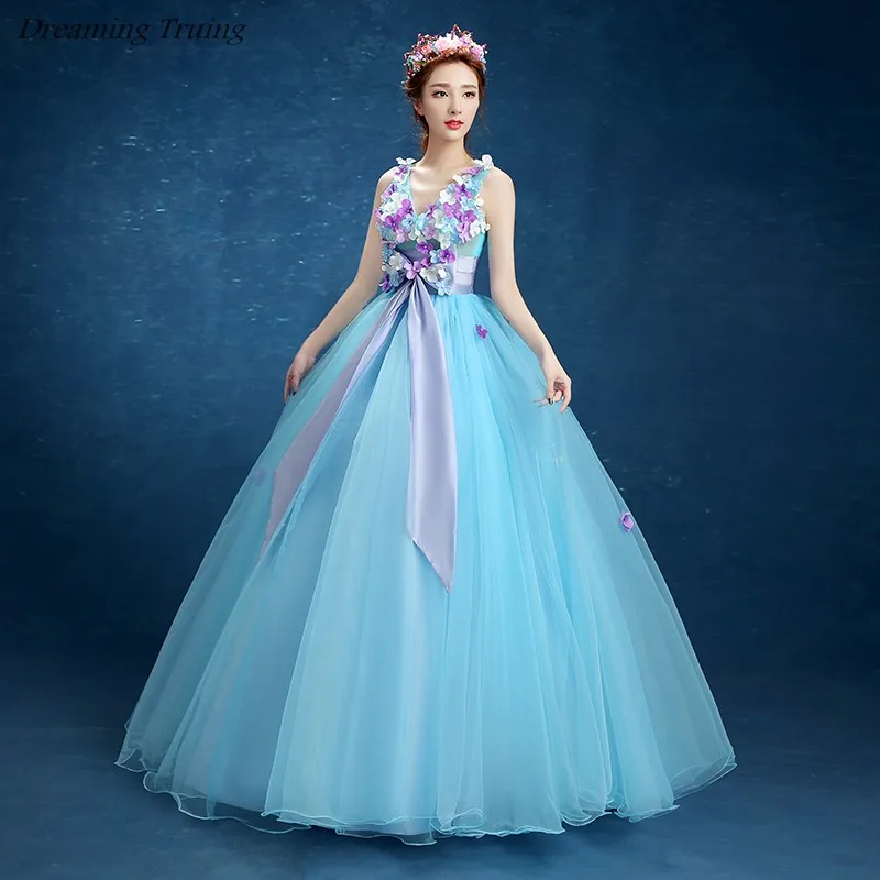 Блестящее бальное платье светло голубого цвета Quinceanera Vestidos 15 Anos 2019 с открытыми