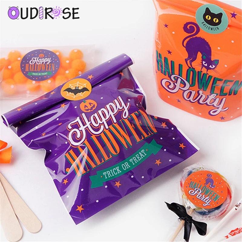 OUDIROSE 50 шт. пластиковый пакет для конфет Пасхальный Хэллоуин вечерние печенья