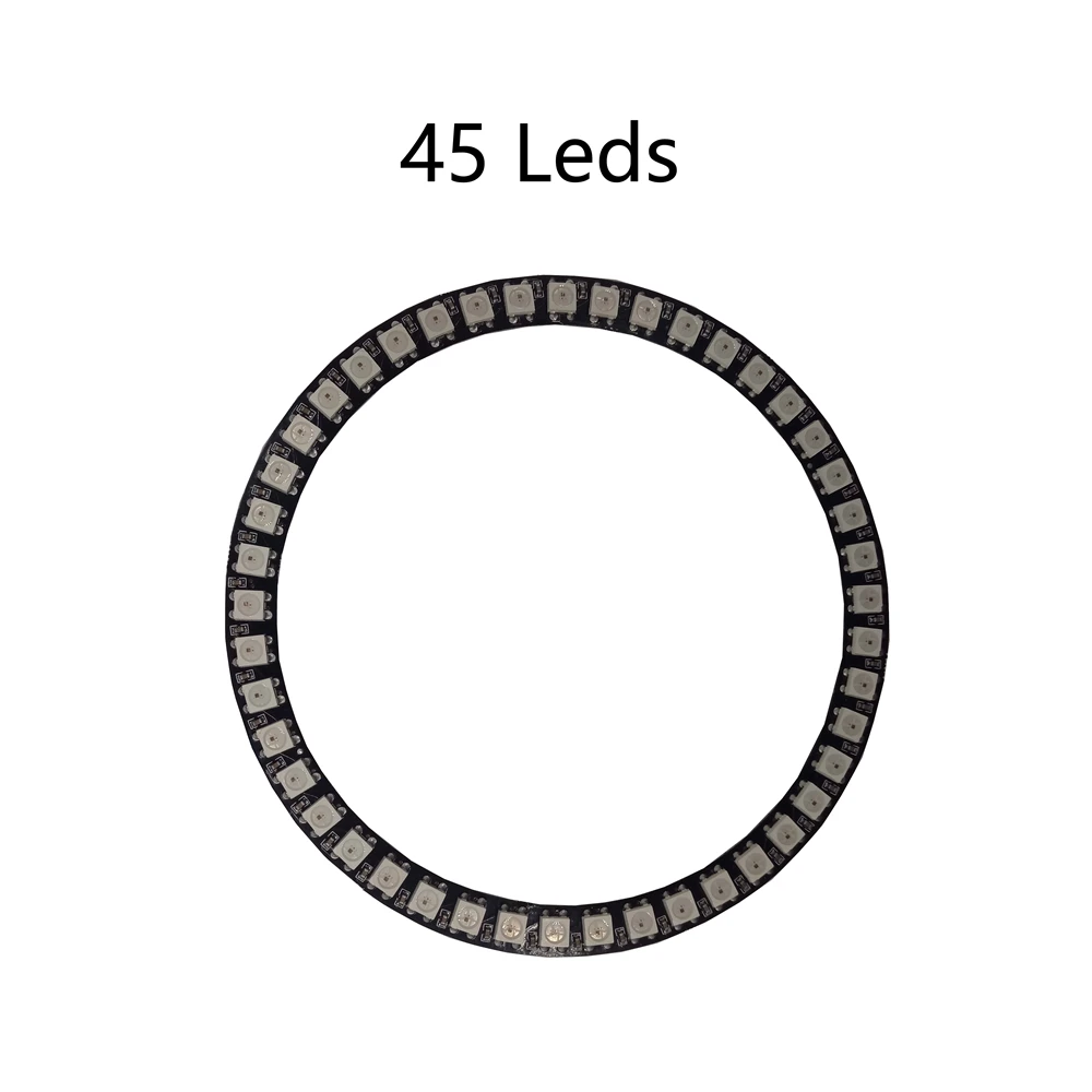45 Leds Прибор приемно-WS2812B пикселей кольцо 8 16 24; большие размеры 35-45 светодиодный s WS2812 5050 RGB светодиодный кольцо WS2812 ic встроенным RGB DC 5V ws2812B светодиодный полосы - Испускаемый цвет: 45 Leds