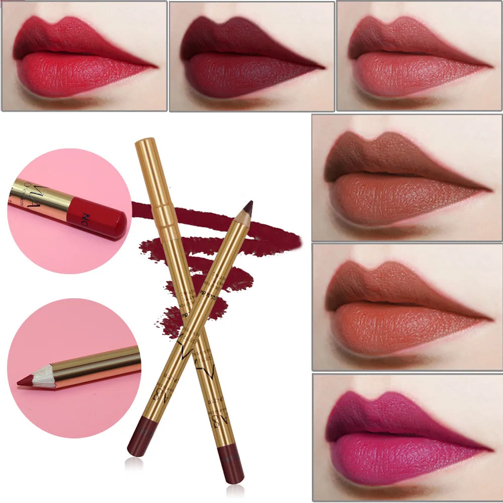 8 цветов Женская металлическая Водонепроницаемая подводка для губ