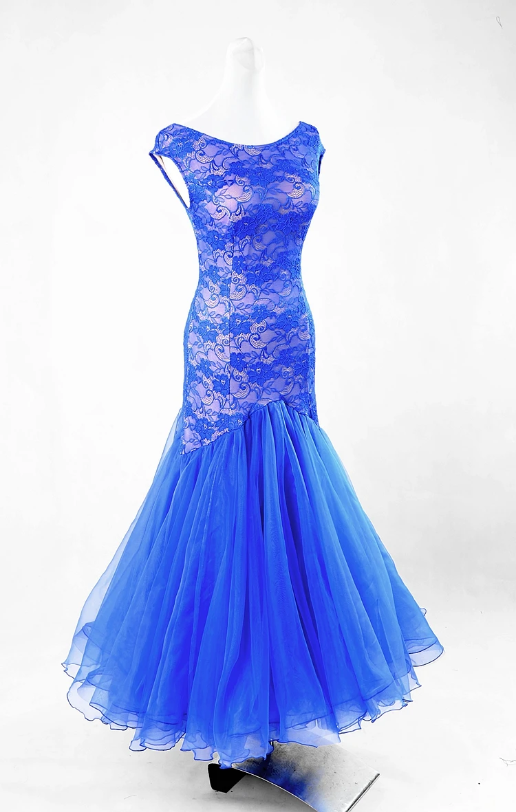 Ballroom dance sleeveless backless multi layers mesh skirt package hip slender swish modern dress W15054 | Тематическая одежда и