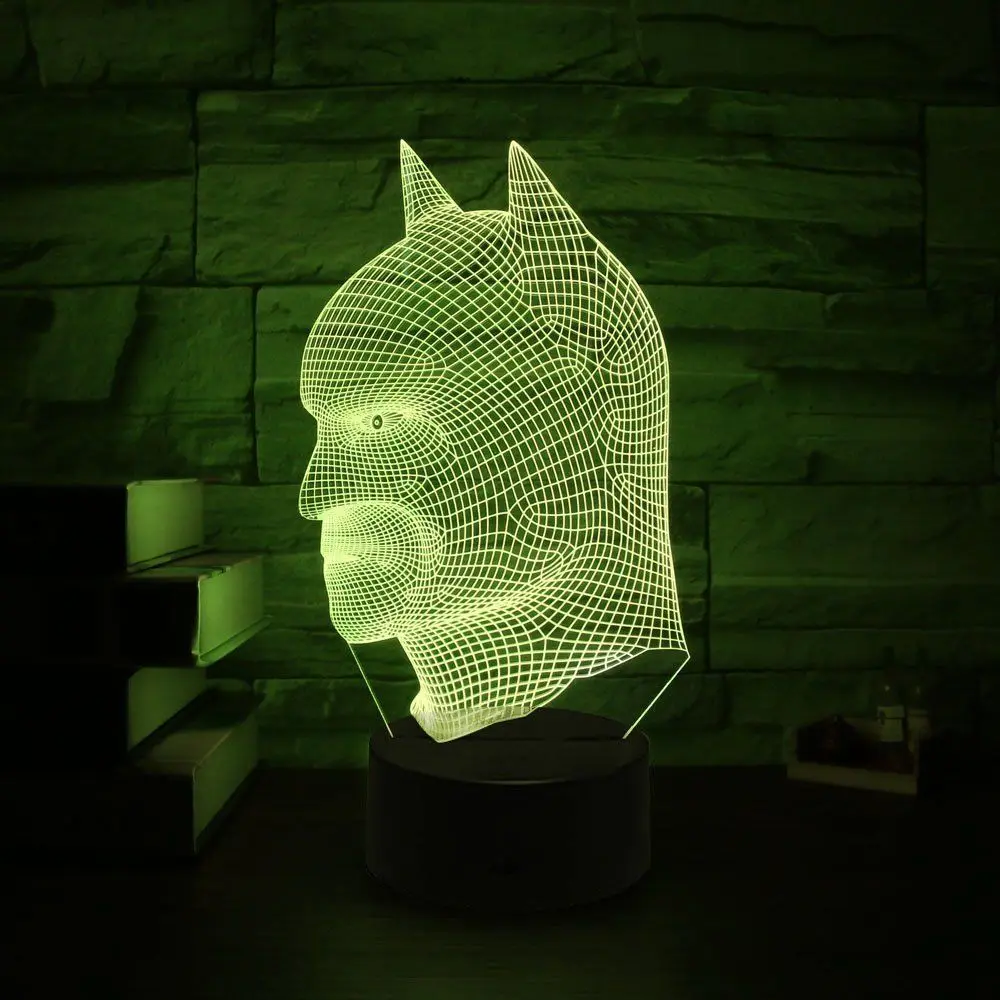 Рождественский настольная книга свет подарок идеи Бэтмен 7 цветов 3D Иллюзия